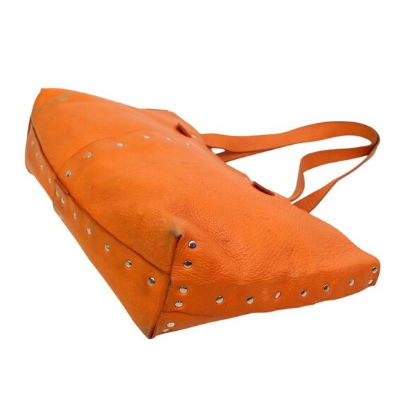 ROOMY Vin Baker TAN BROWN GENUINE LEATHER STUDS TOTE SHOULDER BAG HANDBAG PURSE - Picture 9 of 16